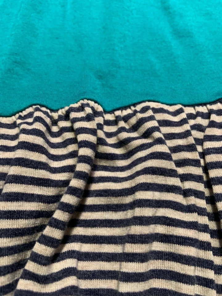 VESTIDO LISTRADO AZUL BRANCO AQUA ELLA MOSS MENINAS/TWEEN TAMANHO 12 MALHA RAYON - Imagem 4 de 4