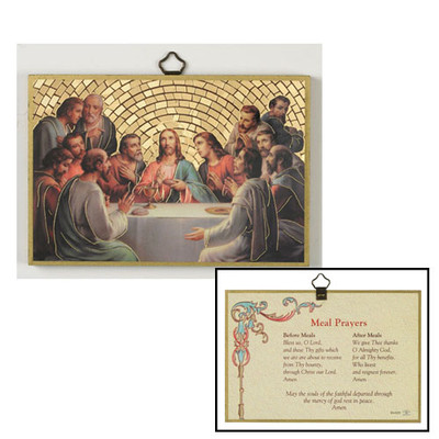 The Last Supper 6'' Deluxe Double-Sided Plaque with Before & After meal Prayers
