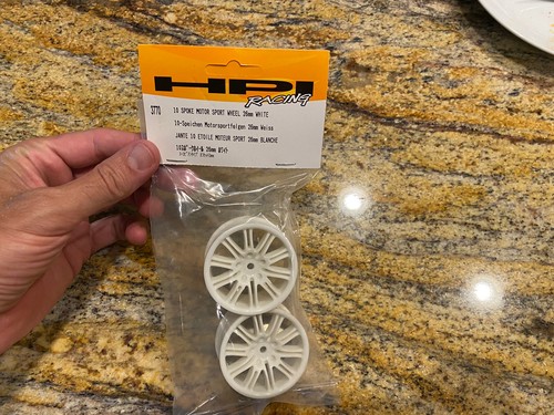 HPI Racing 3770 White Motor Sport 10 Spoke Wheels 1/10 RS4 Touring Car 26mm