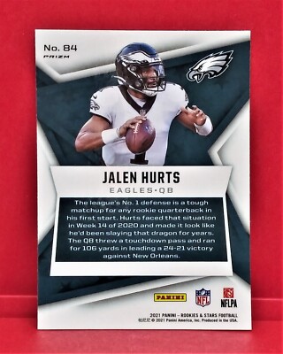 🔥2021 Panini Rookies & Stars Silver Pulsar Prizm #84 Jalen hurts