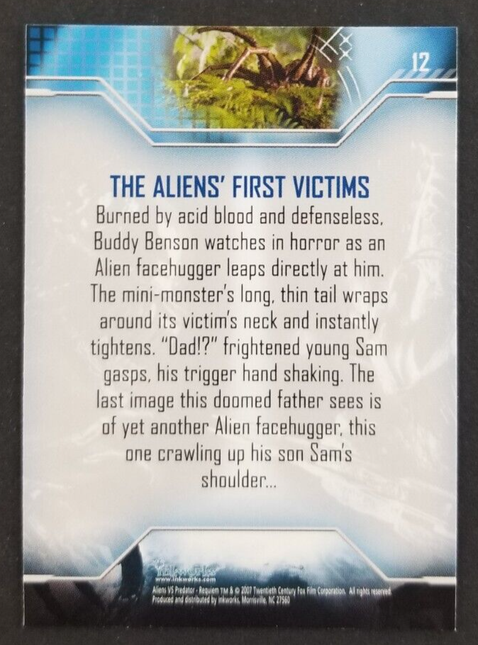 Aliens vs Predator Requiem 2007 Movie Inkworks Card #12 (NM) | eBay