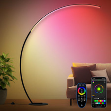 RGB Floor Lamp with 3 Color Temperatures, Ultra Bright 1800LM Smart Arc LED Floo