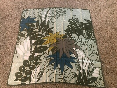 CASCA for MAGID Vintage 34'' Square 100% Silk Scarf Colorful Green Yellow Blue