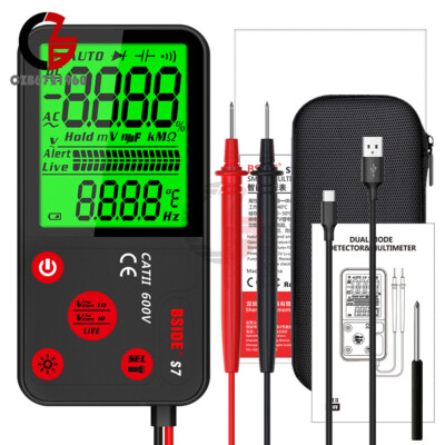 BSIDE ADMS7 Multimeter LCD Digital Tester Voltage Detector 600VDC/AC Voltage NCV