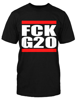 FCK G20 T-Shirt Polit Punk Politik Riot Fun Sprüche Message Beer Widerstand