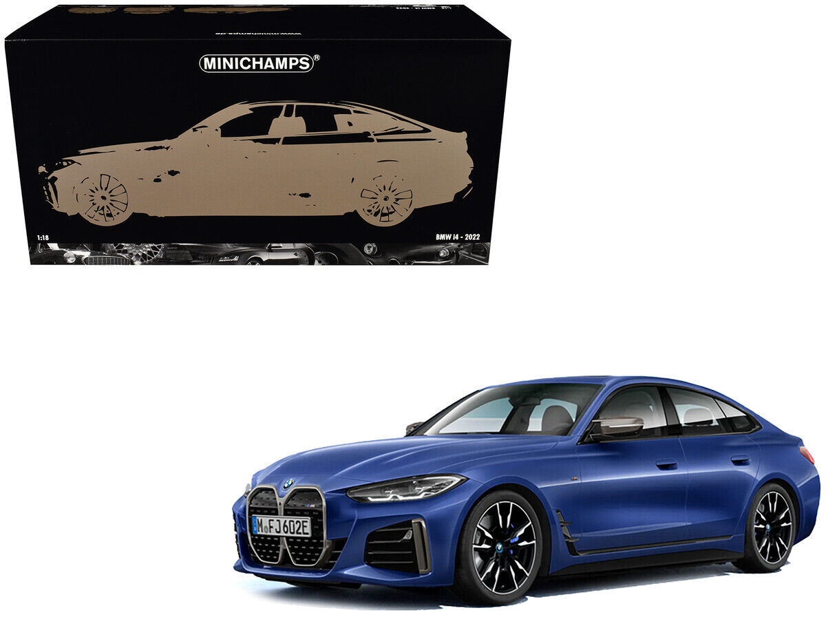BMW I4 BLUE METALLIC 1/18 DIECAST MODEL CAR BY MINICHAMPS BMW I4 BLUE METALLIC 1/18 DIECAST MODEL CAR BY MINICHAMPS