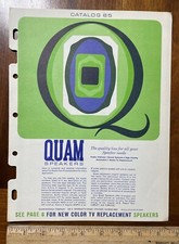 Vintage 1960s Catalog Sheet 4 Pages Quam Speakers Quam-nichols Chicago Il
