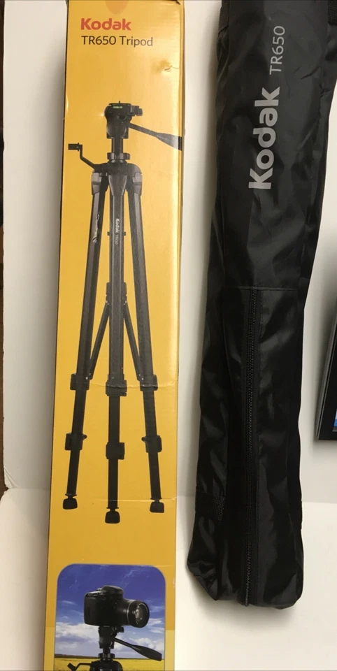 kodak tr650 tripod black new in box 65" heavy duty w/ quick release+carry handle - Image 3 of 4