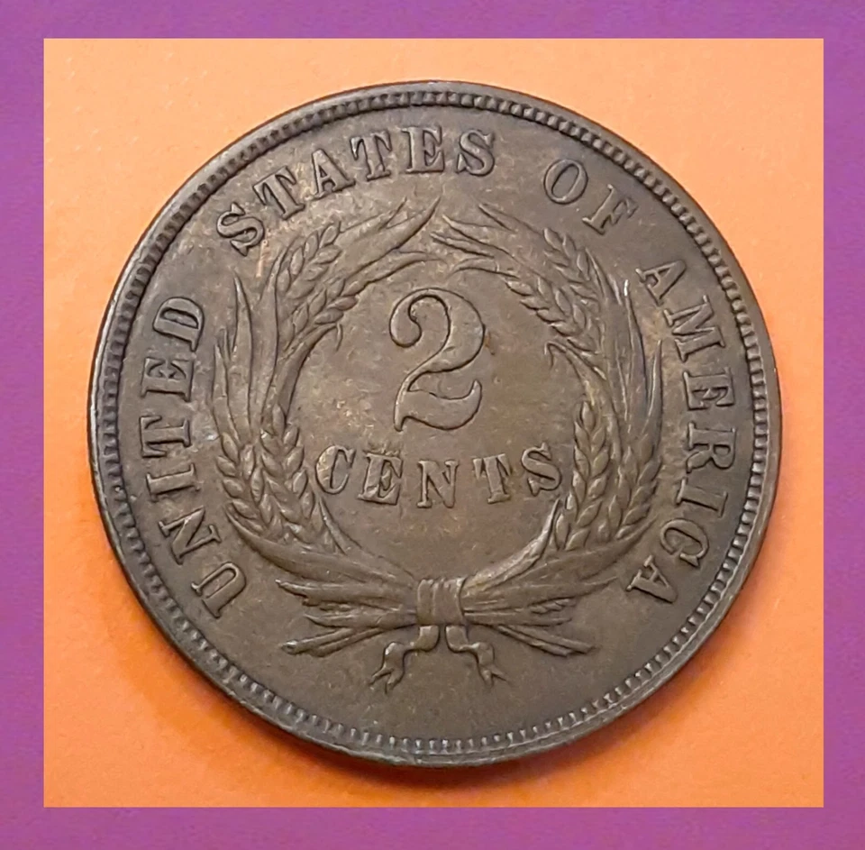 1867 AU+ (Full Motto) Two Cent Coin ( Includes Video) - Image 2 of 4