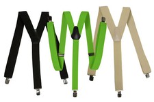 Braces/Suspenders, Unisex, Y Shape, Silver Clip 2.5cm 3.5cm - Various Designs