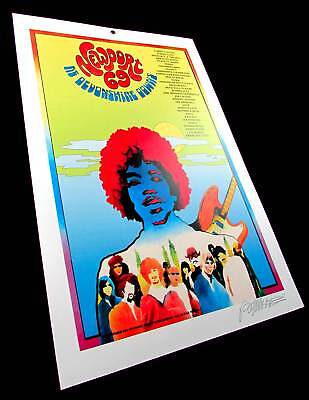 1969 Newport Pop Festival Poster Jimi Hendrix Signed 2nd 1969 Newport Pop Festival Poster Jimi Hendrix Signed 2nd
