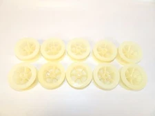 Lot of 10 Empty 2 3/4" Spools Hard Beige Plastic Fishing Fish Line Paracord Art