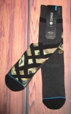 MENS STANCE CHARCOAL MIX MATCH CREW SOCKS SIZE L/XL  9-13 