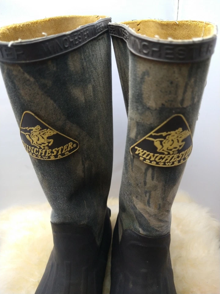 WINCHESTER BRAND MENS HUNTING BOOTS WATERPROOF RUBBER LINED SIZE 6 GREAT COND. - Image 2 of 4