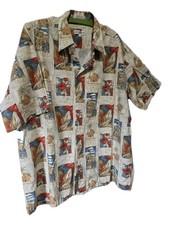 VTG Men's Pierre Cardin Button Up Hawaiian Short Sleeve Shirt XLT Hibiscus Tiki
