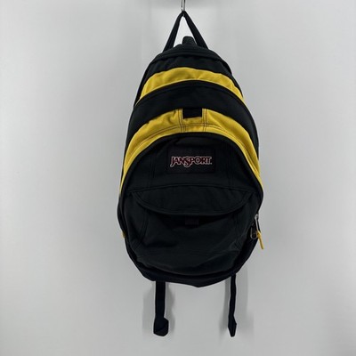 Vintage Jansport All Purpose Ripstop 3 Pocket Backpack Gray Yellow Gorpcore Y2K