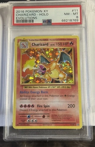 Pokémon TCG Charizard Evolutions 11/108 Reverse Holo Rare PSA 8