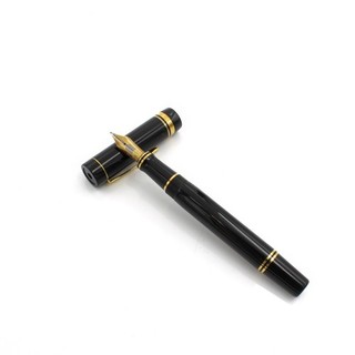 Parker Duofold Fountain Pen Large 18 Karat Gold Nib Black Lacquer Barrel#X1009 5