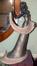 Large Bronze Effect Resin Dancing Lady Figurine Art Deco Style Ornament