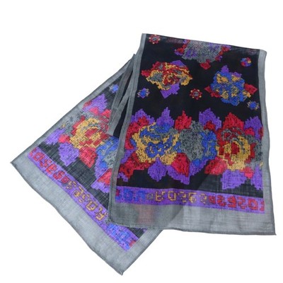 Vintage Vera Neumann 100% Silk Scarf Long Retro Colorful Rectangular 11 x 52