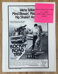Rockin' Road Trip (1986) ad sheet 2 pages 8 1/2" x 11" uncut