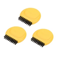 3pcs Mini Golf Club Brush Portable Pocket Dust Groove Cleaner Yellow