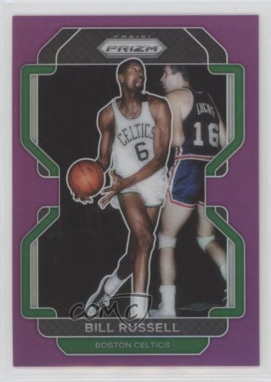2021-22 Panini Prizm Purple Prizm 45/99 Bill Russell #254 HOF 6f7