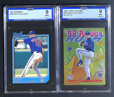 1997 Bowman Roy Halladay Rookie GMA ISA 9 + Chrome Rookie Rush Blue Jays Champs