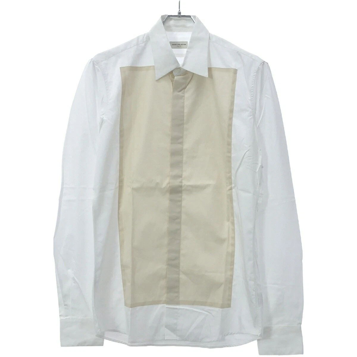 VANS Camicia Dries Van Noten 11AW Fly Front Patch Bianco Beige usata