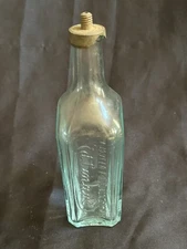 Antique Ed Pinaud Paris Aqua Perfume Bottle w Brass Atomizer Top c1900