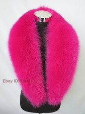 100 Real Fox Fur Collar/neck Wrap/ Rose Red Women Jacket Collar/scarf 100 17 Cm