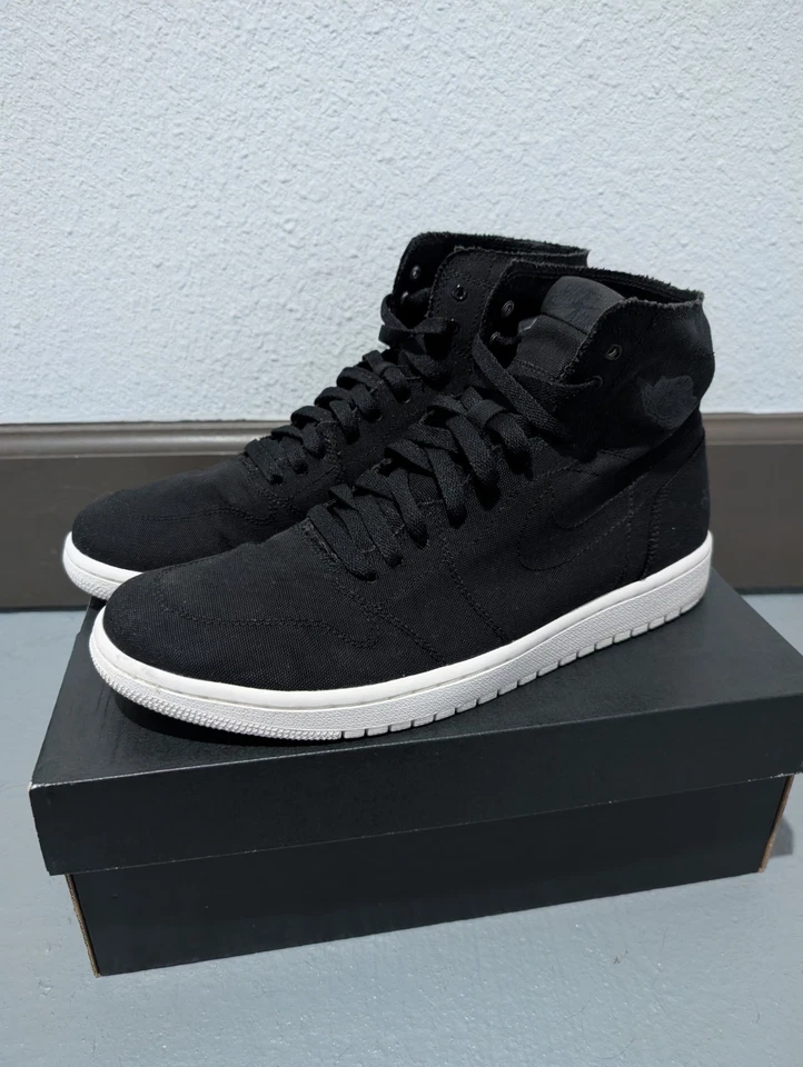 Nike Air Jordan 1 Retro Alto Decon Deconstruido Negro Lona Vela Marfil Talla 10 Foto 2 de 4