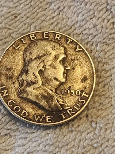 1950-D Franklin Half Dollar Fine 90% Silver Vintage U.S. Coin