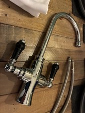 Tre Mercati Kitchen Tap Victoria Black Twin Lever Traditional Sink Mixer TM92090