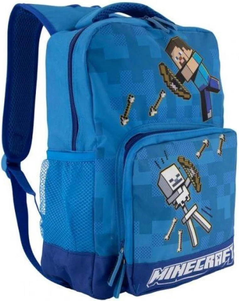 MINECRAFT Rucksack für Grundschule, Schulrucksack, originelles Gadget, hellblau - Bild 2 von 3