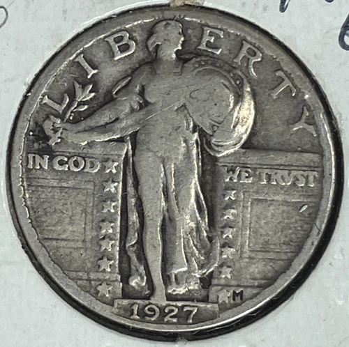 1927 STANDING LIBERTY SILVER QUARTER ~ VF ~NICE COIN~