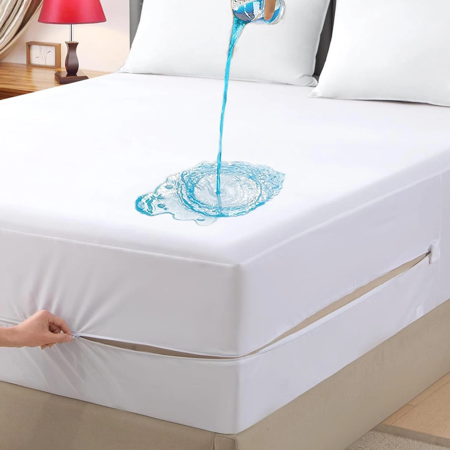 Twin Waterproof Zippered Mattress Encasement, Breathable, Twin, Encasement