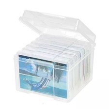 6x4” Photo Storage Boxes Cases Clear Plastic Stylish Stackable Space Saver 