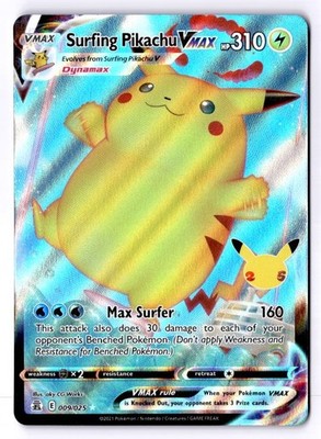Surfing Pikachu VMAX Ultra Rare Celebrations 009/025 NM | eBay