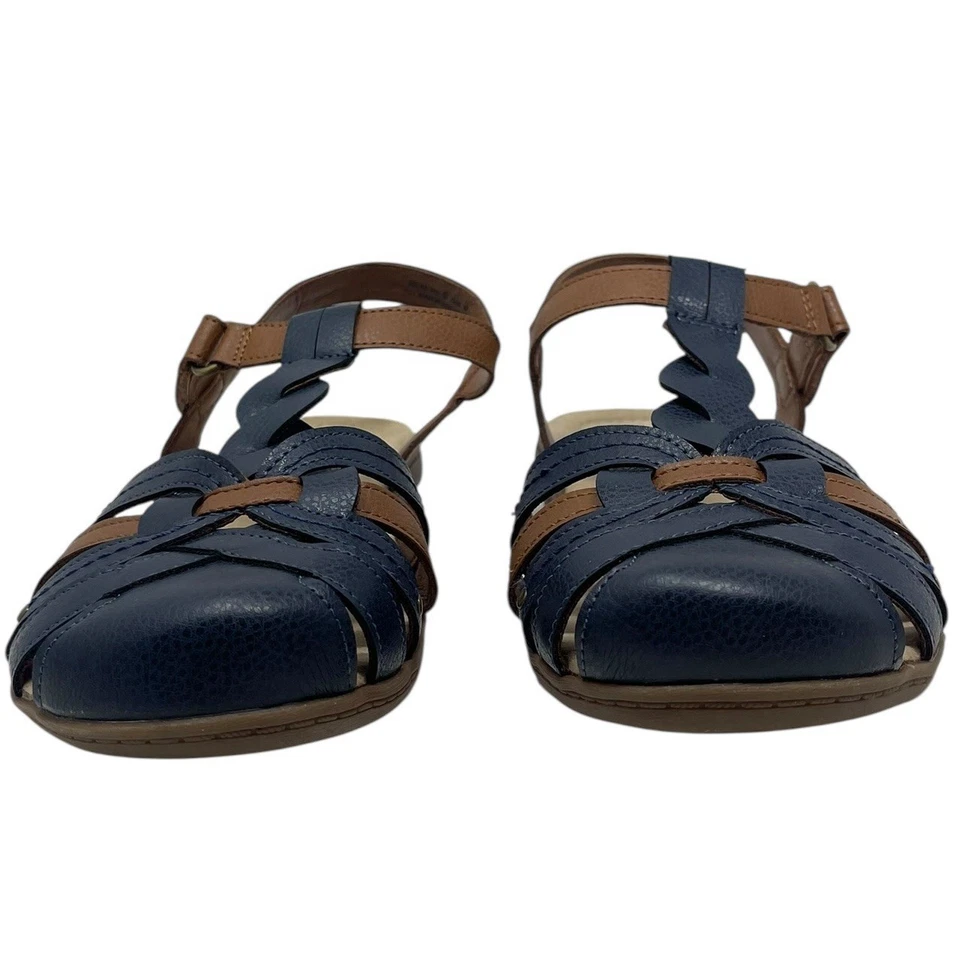 Sandalias de pescador Baretraps "Benoni" para mujer 8,5 W azul marino y marrón imitación cuero Foto 2 de 4