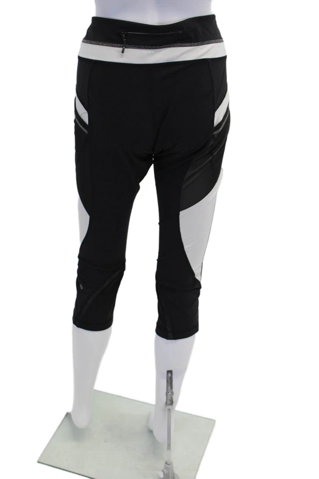 Leggings cortos laterales de malla forrados con textura de spandex negros talla L de Lululemon para mujer Foto 3 de 4