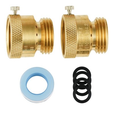 2 Pack Faucet Vacuum Breaker 3/4 Inch Solid Brass Hose Bib Backflow Preventer
