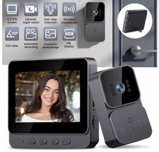 4x Wireless Video Doorbell With HD Camera Easy Installation Black High Endurance