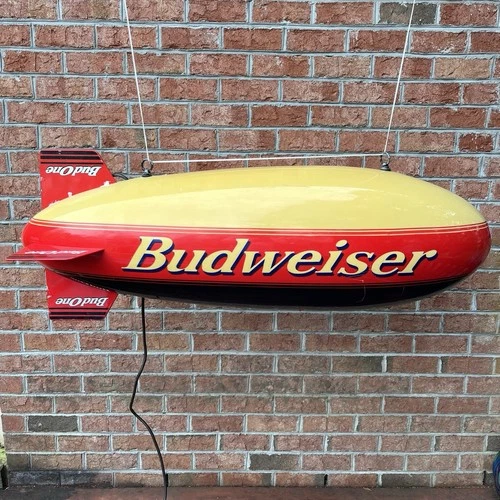 Vintage Budweiser Blimp Pool Table Light 48” WORKING Bud One Beer Advertising