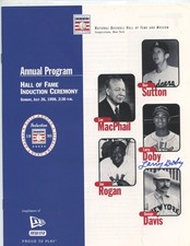 1998 "LARRY DOBY" SIGNED HALL OF FAME PROGRAM (WITH CERTIFICATE OF AUTHENTICITY)