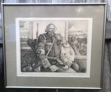 Vintage signed etching DENNIS CORRIGAN 'Nathaniel...Gopher' 191/250 Surrealist