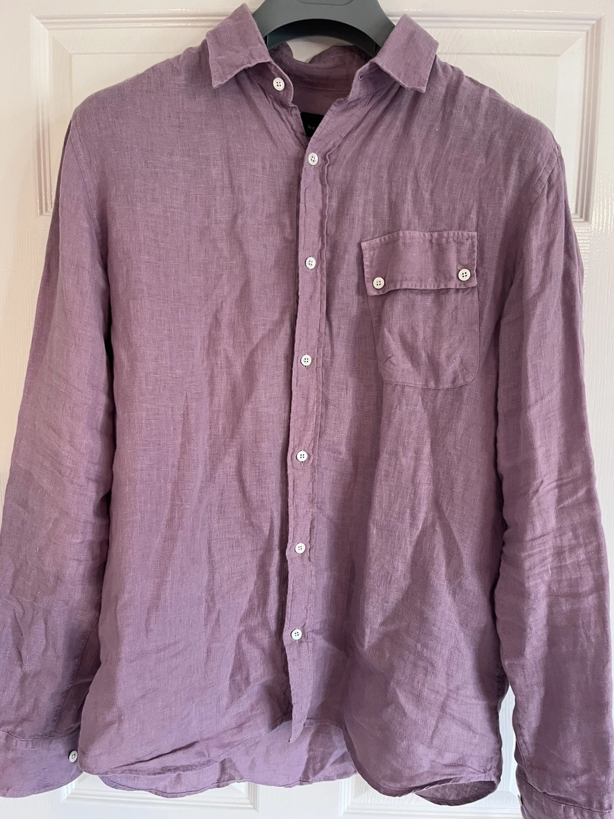 BELSTAFF LINEN Shirt Lavender - Size Large 42” ** very rare colour and size **