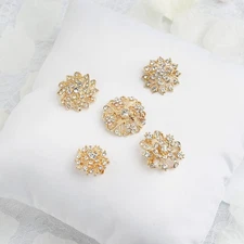 Gold Mandala Designs Rhinestones Assorted Floral Pins Brooches Party Decorations
