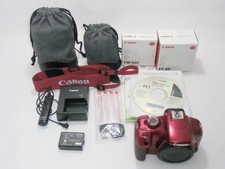 Canon EOS Kiss X50 Red DSLR Camera Kit with 18-55mm Lens, Charger, Strap Used
