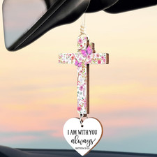 Cross for Car Mirror Hanging Christian Gifts for Men, Women, Bible Study - Scan
